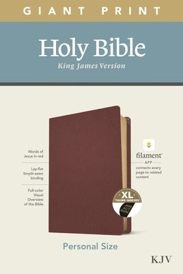 KJV Personal Size Giant Print Bible, Filament Enabled Edition (Genuine Leather, Burgundy, Indexed) by Tyndale