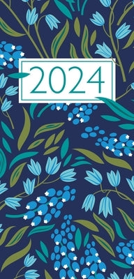 Church Pocket Book and Diary 2024 Navy Floral with Lectionary by Spck