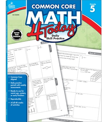 Common Core Math 4 Today, Grade 5: Daily Skill Practice by McCarthy, Erin