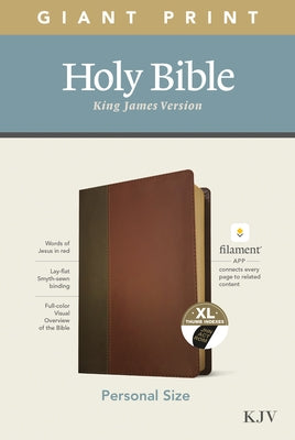 KJV Personal Size Giant Print Bible, Filament Enabled Edition (Leatherlike, Brown/Mahogany, Indexed) by Tyndale