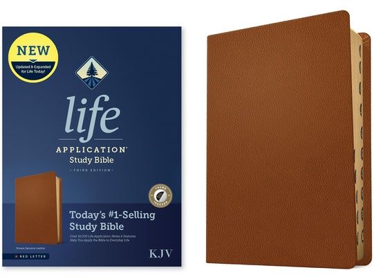 KJV Life Application Study Bible, Third Edition (Red Letter, Genuine Leather, Brown, Indexed) by Tyndale