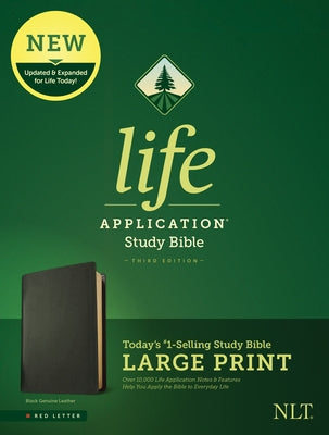 NLT Life Application Study Bible, Third Edition, Large Print (Red Letter, Genuine Leather, Black) by Tyndale