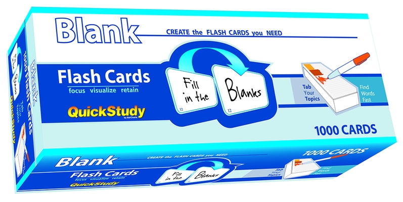 Blank Flash Cards - 1000 Cards: A Quickstudy Reference Tool by Barcharts Inc