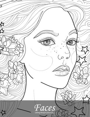 Faces Coloring Book for Grown-Ups 6 by Snels, Nick