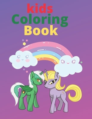 kids coloring book: drawing animals book cute animals unicorn, lion, tiger, elephant, rabbit, giraffe, deer for kids ages 3 - 8 by Adult, Simon Kid