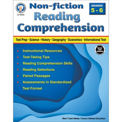 Nonfiction Reading Comprehension Workbook, Grades 5 - 6 by Cameron, Schyrlet