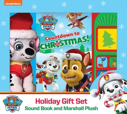 Nickelodeon Paw Patrol: Countdown to Christmas Holiday Gift Set Sound Book and Marshall Plush by Pi Kids