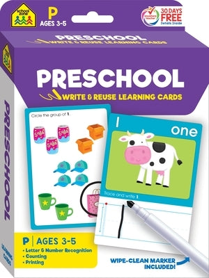 School Zone Preschool Write & Reuse Learning Cards by Zone, School