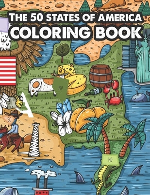 The 50 States of America Coloring Book: USA 50 States of America coloring book amazing and detailed designs Best Gift For Adults or kids by Publishing, Fallakdess