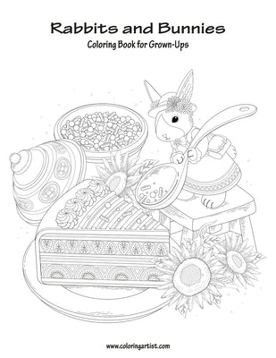 Rabbits and Bunnies Coloring Book for Grown-Ups 1 by Snels, Nick