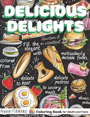 Delicious Delights: Food and snack Coloring Book - Bold & Simple Designs for Adults and Teens by Aspear Publishing