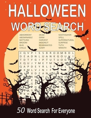 Halloween Word Search: Puzzle Book for Adult with Solutions, Easy to Hard Levels for ... Perfect for Giving Halloween Gifts for All! by William, Grafx