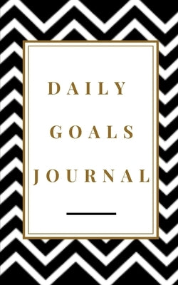 Daily Goals Journal - Planning My Day - Gold Black Strips Cover by Toqeph