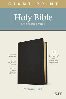 KJV Personal Size Giant Print Bible, Filament Enabled Edition (Genuine Leather, Black) by Tyndale