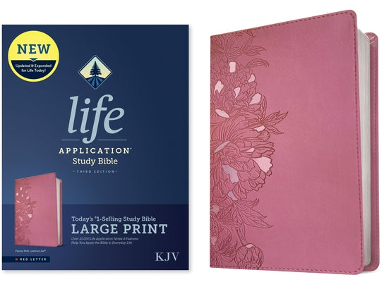 KJV Life Application Study Bible, Third Edition, Large Print (Red Letter, Leatherlike, Peony Pink) by Tyndale