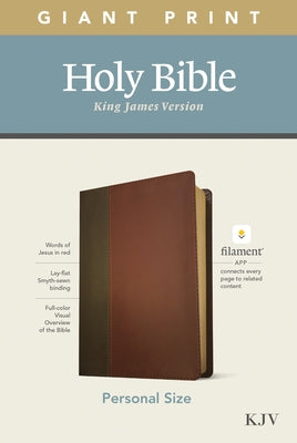 KJV Personal Size Giant Print Bible, Filament Enabled Edition (Leatherlike, Brown/Mahogany) by Tyndale