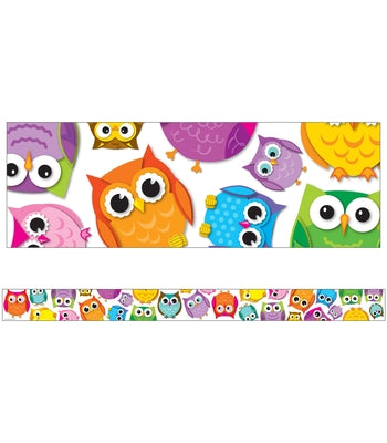 Colorful Owls Straight Bulletin Board Borders by Carson Dellosa Education