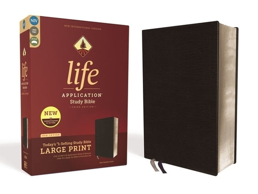 Niv, Life Application Study Bible, Third Edition, Large Print, Bonded Leather, Black, Red Letter Edition by Zondervan