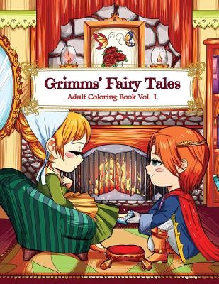 Grimms' Fairy Tales Adult Coloring Book Vol. 1: A Kawaii Fantasy Coloring Book for Adults and Kids: Cinderella, Snow White, Hansel and Gretel, The Fro by Kawaii Coloring Books for Adults and Kid