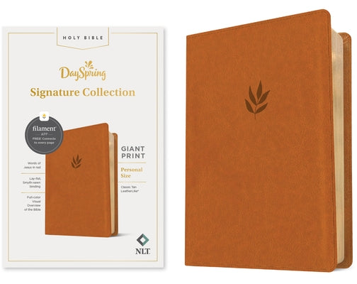 NLT Personal Size Giant Print Bible, Filament Enabled Edition (Red Letter, Leatherlike, Classic Tan): Dayspring Signature Collection by Tyndale