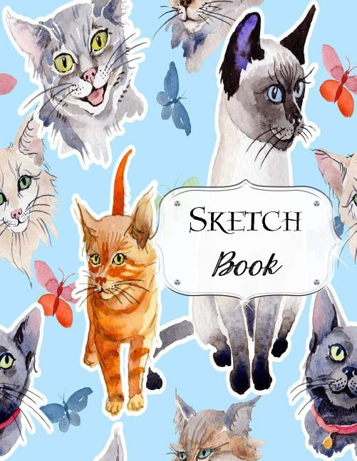 Sketch Book: Cat Sketchbook Scetchpad for Drawing or Doodling Notebook Pad for Creative Artists #8 Blue by Doodles, Jazzy