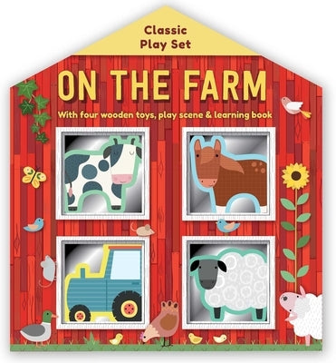 On the Farm: Wooden Toy Play Set: With Four Wooden Toys, Play Scene & Learning Book by Igloobooks