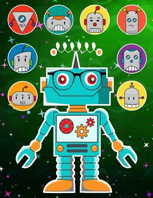 Robots Sticker Album 2 For Boys: 100 Plus Pages For PERMANENT Sticker Collection, Activity Book For Boys - 8.5 by 11 by Scales, Maz