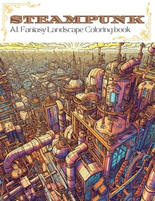 Steampunk: A.I. Fantasy Landscape Coloring Book by Fernández, Guillermo