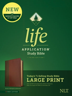 NLT Life Application Study Bible, Third Edition, Large Print (Red Letter, Leatherlike, Brown/Tan) by Tyndale