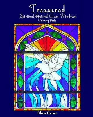 Treasured: Spiritual Stained Glass Windows Coloring Book by Grown Ups, Coloring Books for