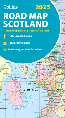 2025 Collins Road Map of Scotland: Folded Road Map by Collins