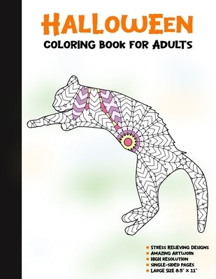 Halloween Coloring Book for Adults: 50 Halloween Illustrations Printed On One Side, Safe For Markers - Fun Craft Activity Gift - Stress Relieving Desi by Books, Spooky House