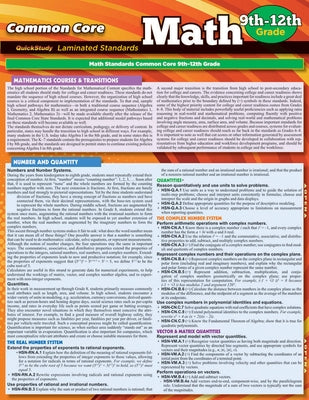 Ccss: Math 9th to 12th Grade by Barcharts Inc