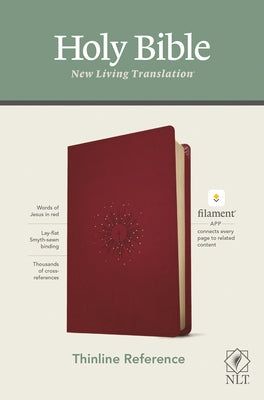 NLT Thinline Reference Bible, Filament Enabled Edition (Red Letter, Leatherlike, Berry) by Tyndale