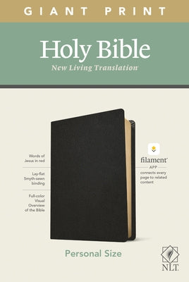 NLT Personal Size Giant Print Bible, Filament Enabled Edition (Red Letter, Genuine Leather, Black) by Tyndale