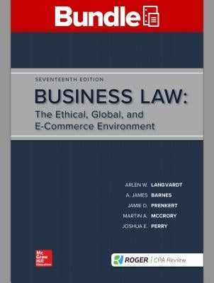 Gen Combo Looseleaf Business Law; Connect Access Card [With Access Code] by Langvardt, Arlen W.