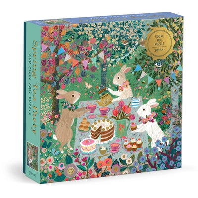 Spring Tea Party 500 Piece Foil Puzzle by Galison