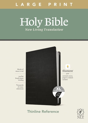 NLT Large Print Thinline Reference Bible, Filament Enabled Edition (Red Letter, Leatherlike, Black, Indexed) by Tyndale