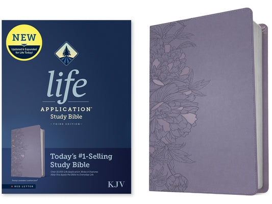 KJV Life Application Study Bible, Third Edition (Red Letter, Leatherlike, Peony Lavender) by Tyndale