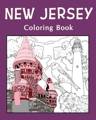 New Jersey Coloring Book: Adult Coloring Pages, Painting on USA States Landmarks and Iconic by Paperland