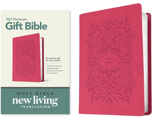 Premium Gift Bible NLT (Red Letter, Leatherlike, Very Berry Pink Vines) by Tyndale