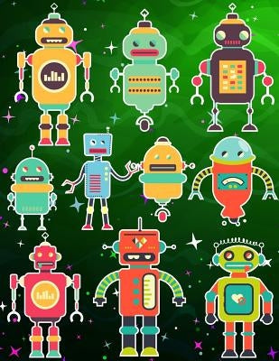 Robots Sticker Album For Boys: 100 Plus Pages For PERMANENT Sticker Collection, Activity Book For Boys - 8.5 by 11 by Scales, Maz