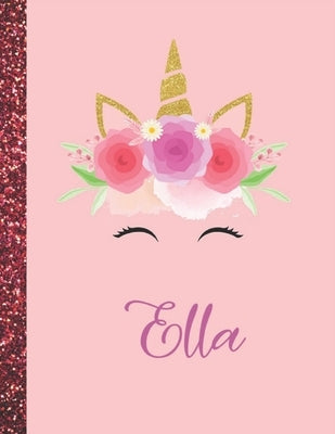 Ella: Ella Marble Size Unicorn SketchBook Personalized White Paper for Girls and Kids to Drawing and Sketching Doodle Taking by Sketchbook, Marble Size Unicorn