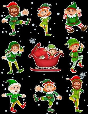 Christmas Holiday Sticker Album Dancing Elves: 100 Plus Pages For PERMANENT Sticker Collection, Activity Book For Boys and Girls - 8.5 by 11 by Scales, Maz