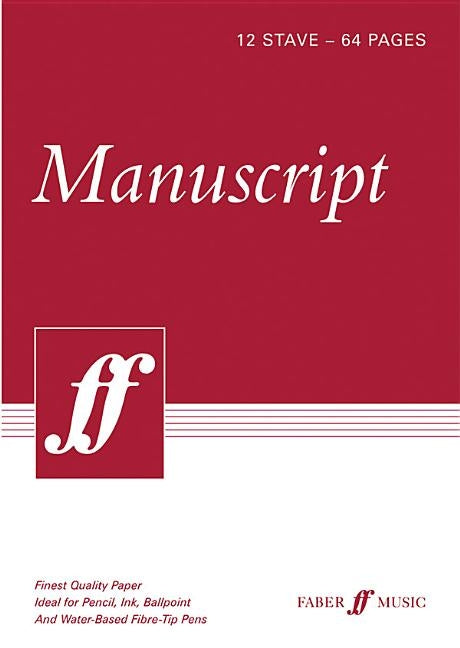 Manuscript Paper -- 12 Stave Full Size (8.5): White Paper by Alfred Music